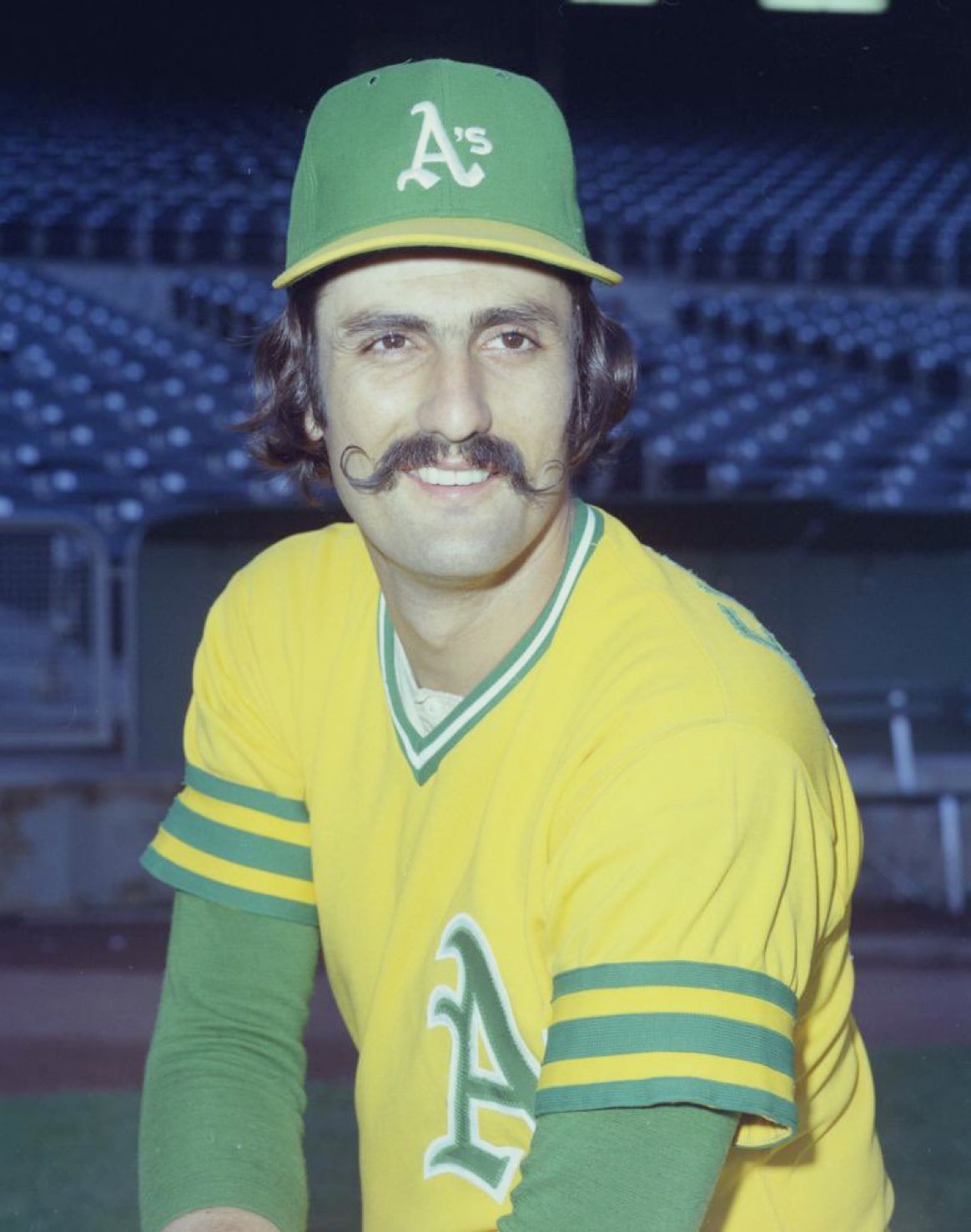 Super 70s Sports on X: As Rollie Fingers posed for this photo, he spied a  fair damsel in the distance and thought “She'd look hella good tied to some  railroad tracks about