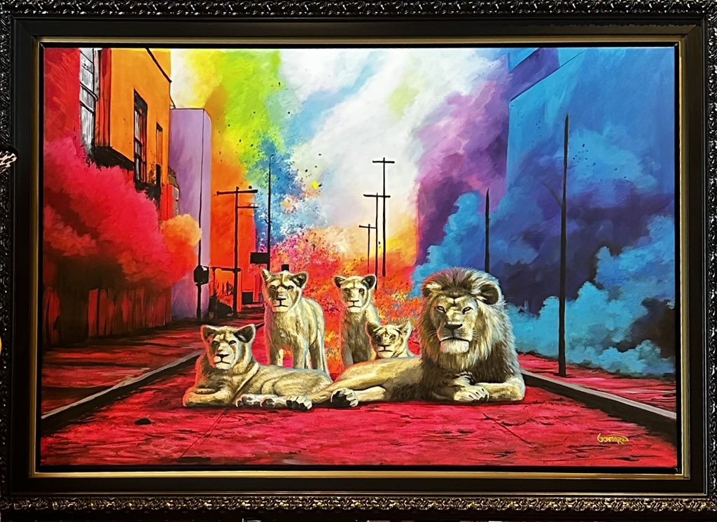 OfficialGodard's tweet image. “PRIDE” (Sold 150k) We are all just one big family sharing this beautiful planet. The Lions are even more appropriate here in AFRICA