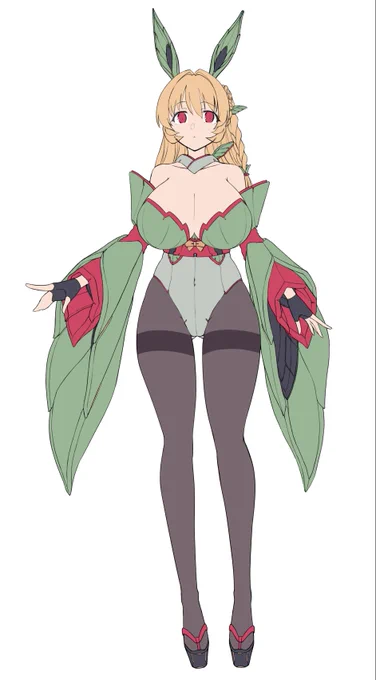 バニーちゃん立ち絵できたマーン背面も描くかー 