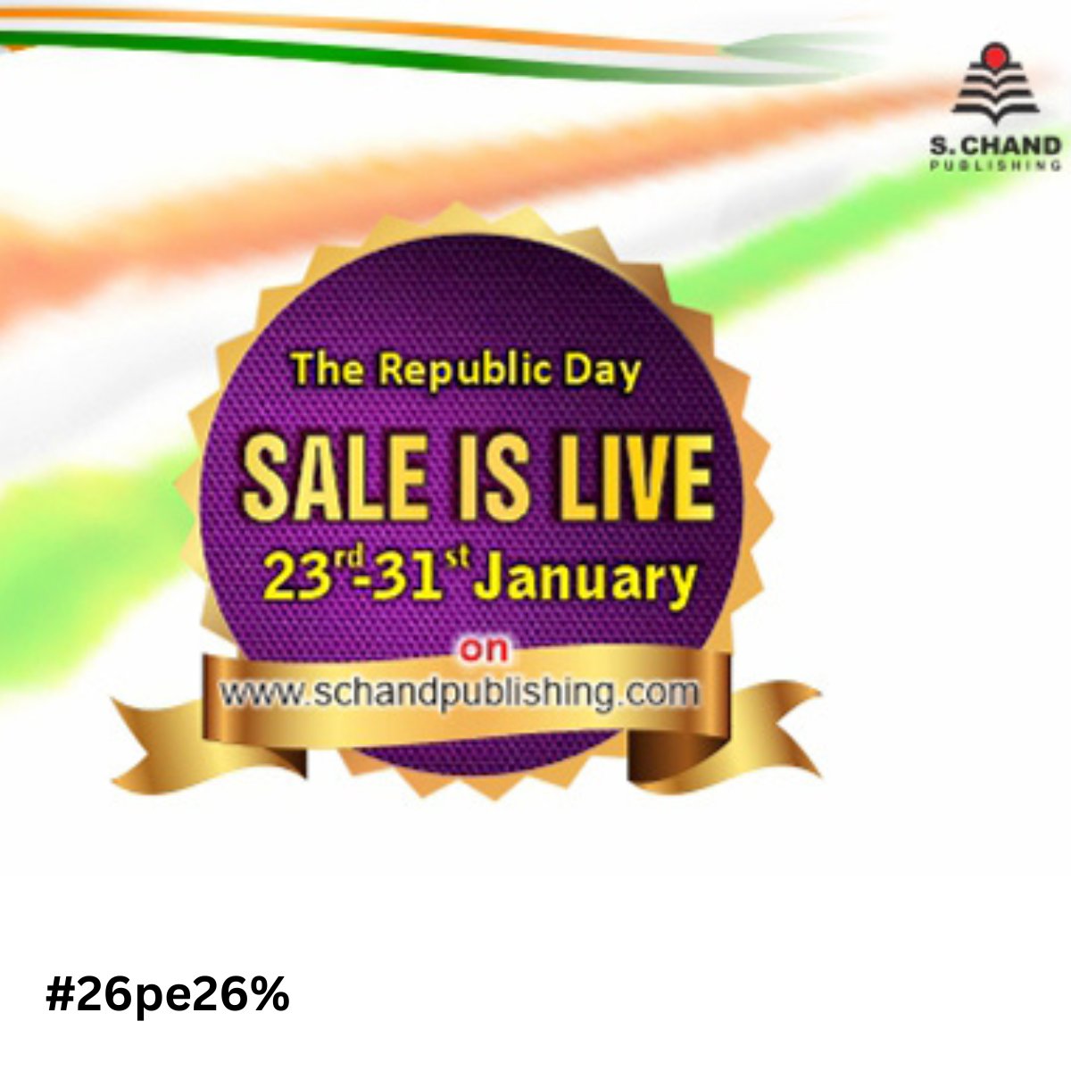SchandHigher's tweet photo. SALE IS LIVE at https://t.co/3Etpmi6KMj

Special Offers on Competition &amp; College Books on this Republic Week

#26pe26%

#schand #schandpublishing #republicday #republicdaysale #saleislive #26jansale https://t.co/Veyh67pH6f