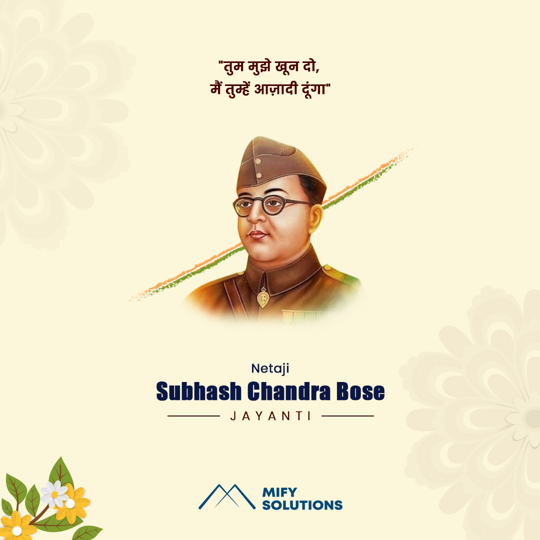 mify_solutions's tweet photo. Wishing a very Happy Subhash Chandra Bose Jayanti to everyone. This auspicious occasion fills each one of our hearts with love for our country.

#netaji #india #netajisubhaschandrabose #indian #jaihind  #bhagatsingh  #socialist  #freedom #subhash  #azadhindfauj #bharatmatakijai https://t.co/3nMqIEhiNG
