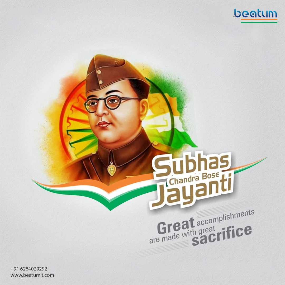 BeatumIT's tweet photo. "A very happy Subhas Chandra Bose Jayanti to all of you. On this historic day, we are all overcome with love for our country."

#subhashchandrabose #netaji #india #indian #netajisubhaschandrabose #netajisubhashchandrabose #inquilabzindabad #azadhindfauj #vandemataram https://t.co/HrDoNflhYc