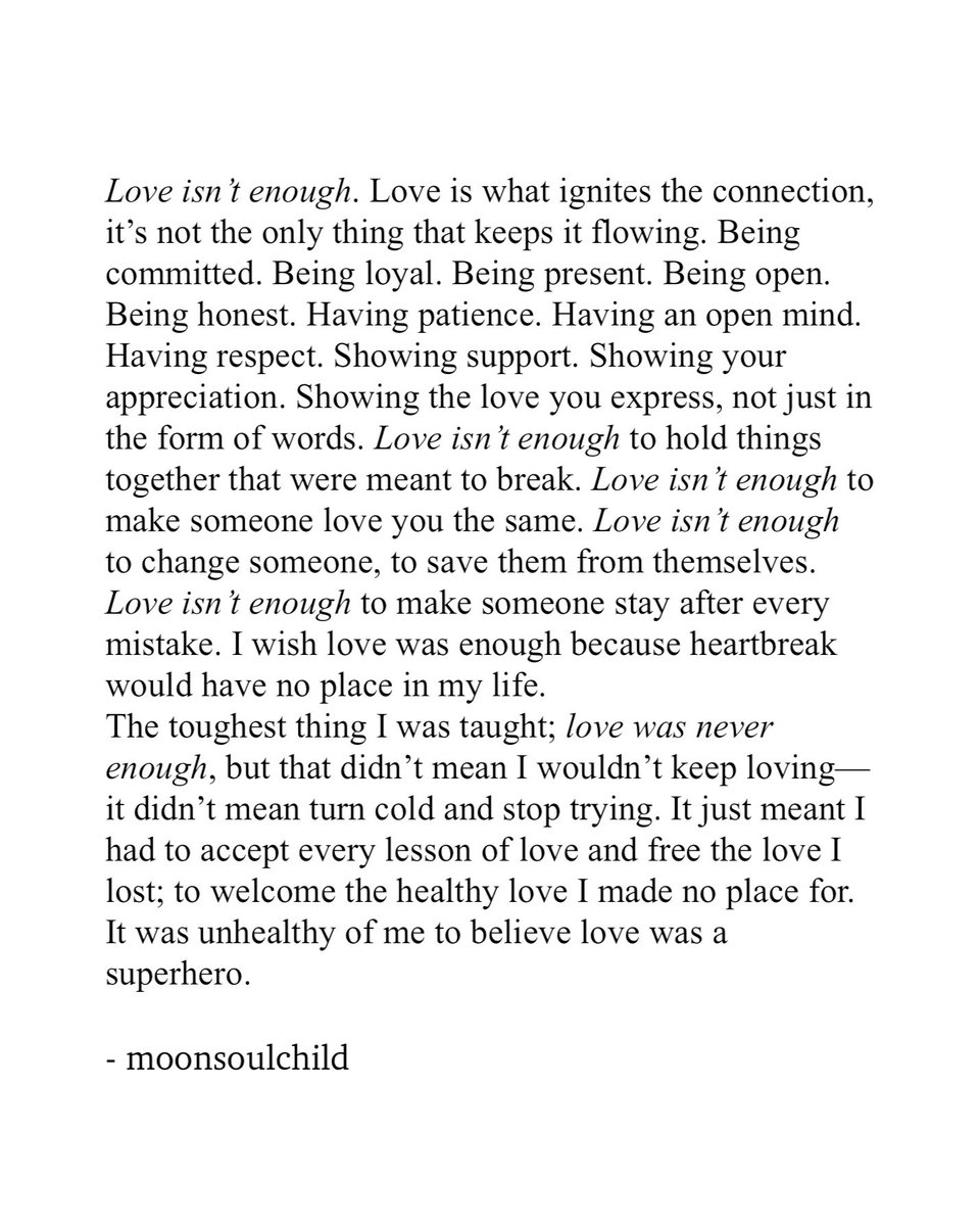 Love isn’t always enough…