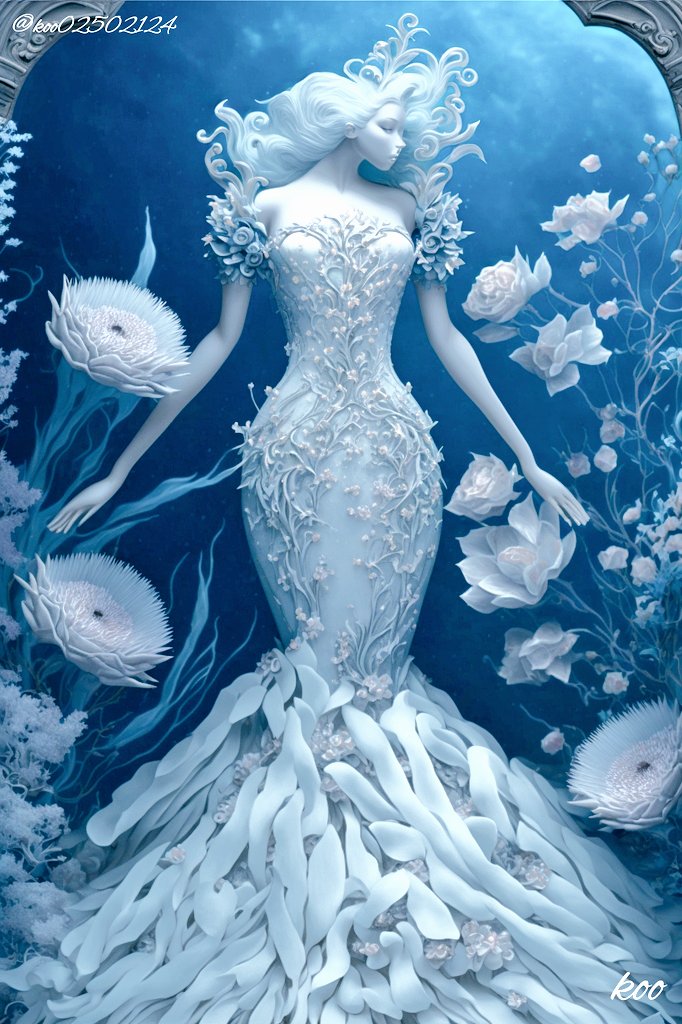 koo02502124's tweet photo. mariage de sirène ②
〜マーメイド・ウェディング〜
縦長
#midjourney #アート #Aifashiondesign #aiファッションデザイン #koocollection
#人魚
Copyright 2023 Midjourney and koo. All rights reserved https://t.co/ukEM2FFTky