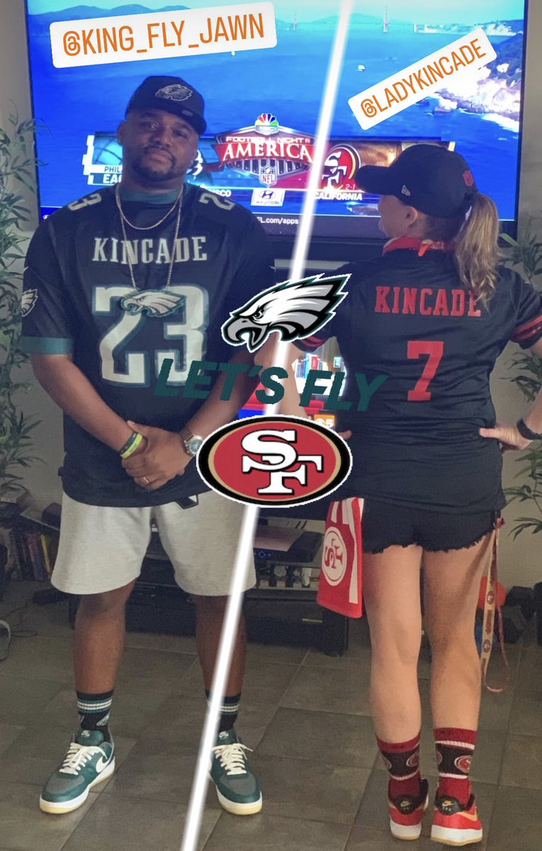 House is divided this week @Eagles vs @49ers #FlyEaglesFly #49ers #NFCChampionship #husbandvswife #NFLPlayoffs