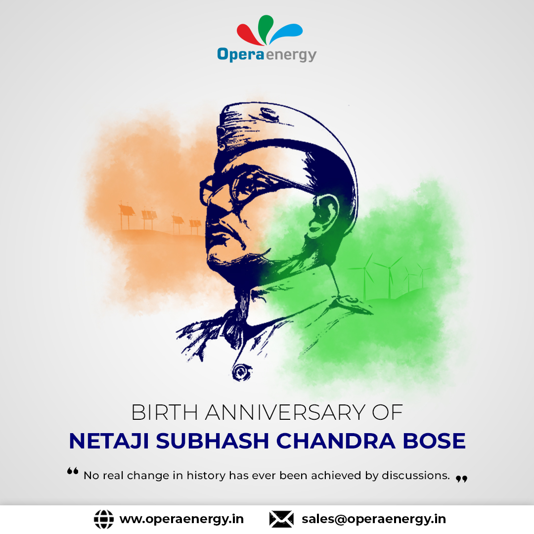 EnergyOpera's tweet photo. In present times, we need a leader like Subhash Chandra Bose who can infuse us with the same patriotism and courage to create a nation we always dream of!

Happy Netaji Birth Anniversary to you from the entire team of Opera Energy.

#renewableenergy #solarenergy #solar https://t.co/ACQlfosQj1