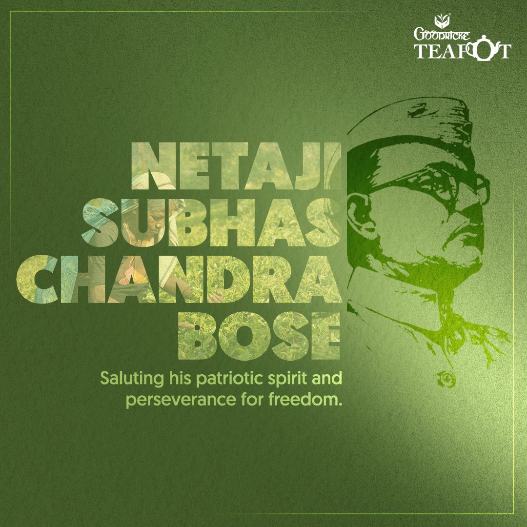 goodricketeapot's tweet photo. The Goodricke Teapot family celebrates his courage, strength and devotion towards the Indian freedom movement on his birth anniversary.
It’s his ideology that still resonates and inspires millions of us daily!
#netaji #goodricketeapot #assamteas #tealounge #premiumteas https://t.co/f1tjS3BicL