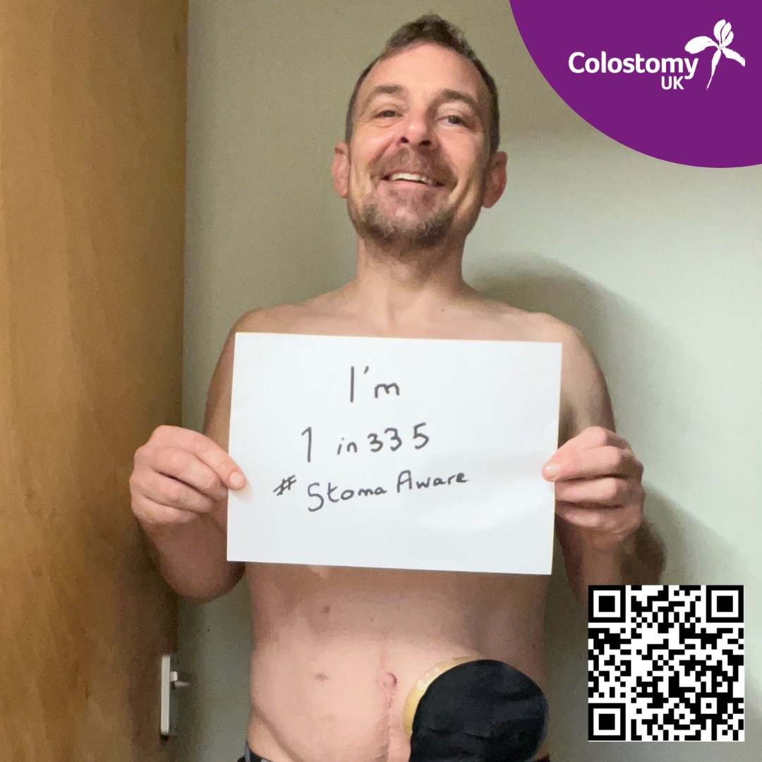 1 in 335 people in the UK live with a #Stoma, just like @SmileyStoma We're here night & day to ensure they get the help they need when they need it Can you support us by donating so we can make sure that support continues colostomyuk.org/donate/ or scan the QR code? Thank you