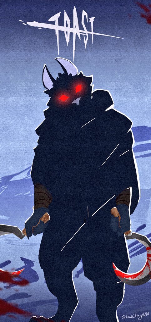 In #PussInBoots ,🐺Death always appear with whistle and 🐱Puss's heartbeat. It's just occurred to me the 🪓🐰Huntress/Anna in #DBD.
.
死神的出場總是伴隨著口哨聲跟鞋貓的心跳聲，有夠像DBD的兔媽🪓🐰
祝大家兔年快樂🎉
#DeathWolf #DeadbyDaylight #furry #ToastKing