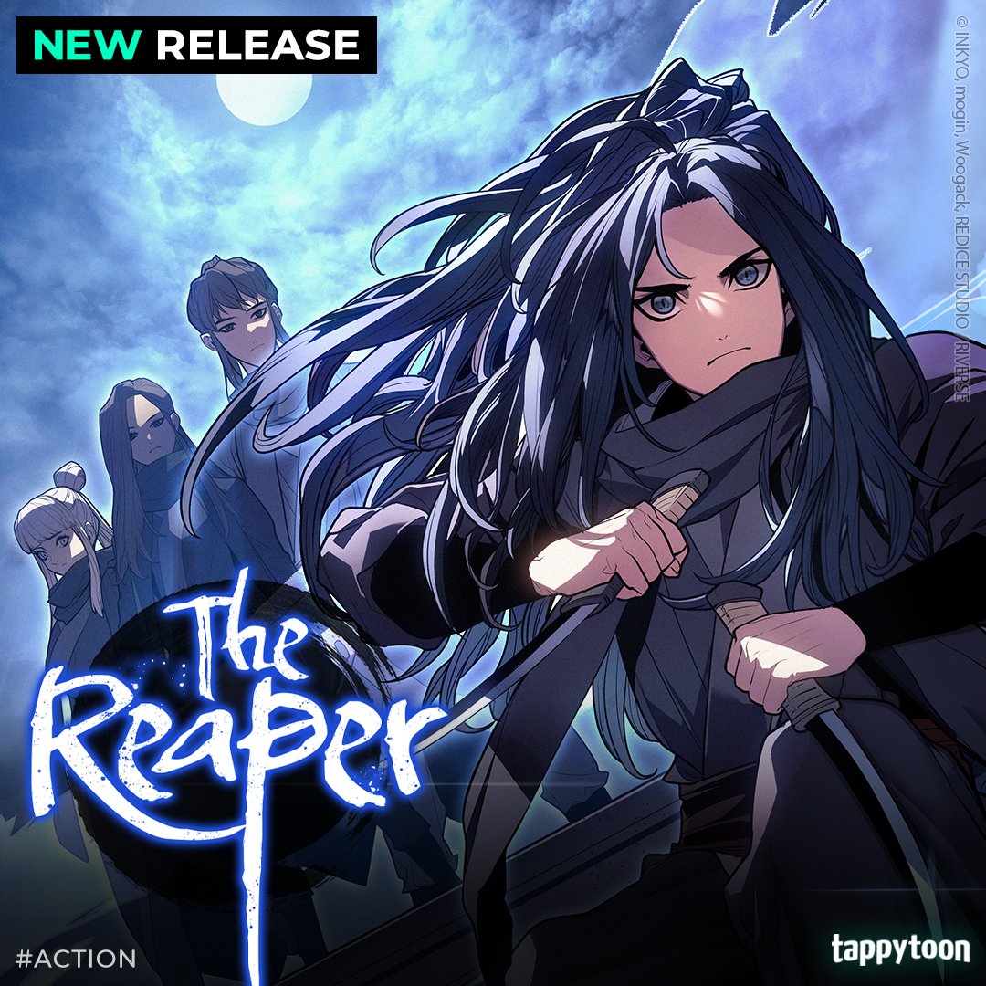 NEW RELEASE 💀 The Reaper Pyo Wol is one of 300 children kidnapped to be trained into human weapons. Only the strongest can survive. Will Wol find a way to free himself from his captors? Read on Tappytoon 👉 bit.ly/3QWWOUO #Action #Tappytoon #Comics #TheReaper