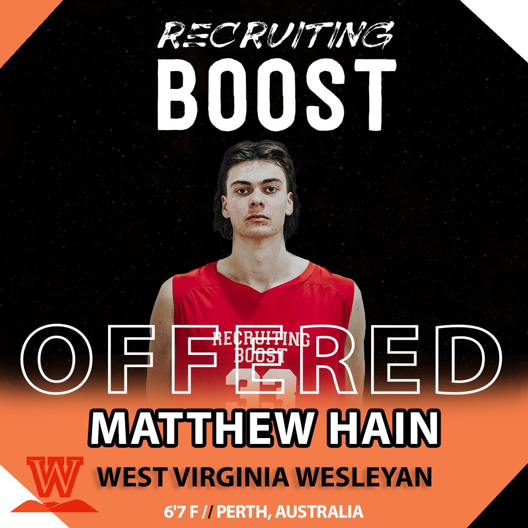 2023 6'7 F Matthew Hain @MatthewHain33 has been OFFERED by D2 West Virginia Wesleyan! Congratulations! 🎉🎈🎊 #RecruitingBoost