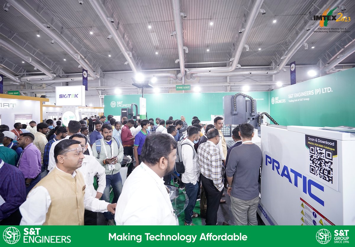 STEngineersPvt1's tweet photo. Excitement is in the air as we enter the 4th day of @IMTEX !
#stengineers #sandtgroup #imtex2023 #bangalore #india #live #International #expo https://t.co/qKOi6zforM