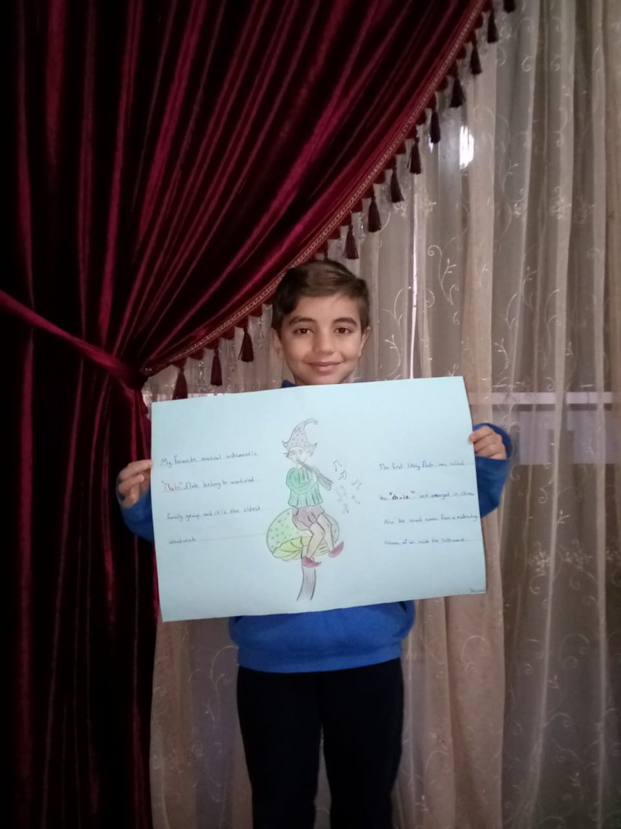 Ali shamas (grade 3)prepared a poster presentation about his favorite musical instrument 🎺🎺<a href="/MakAishaSchool/">MakAishaSchool</a>
