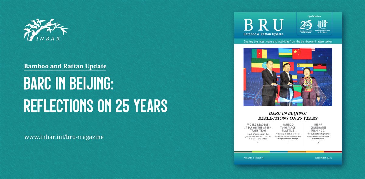 INBARofficial's tweet photo. 🚨🎋The latest issue of #BambooRattanUpdate is out!

It commemorates the 25th anniversary of @INBARofficial  and the Second Global Bamboo and Rattan Congress (BARC 2022), summarizing the main outputs of the Congress.

Grab yours here⬇️
https://t.co/r6NFHI5Frw https://t.co/VvhddBYHTW