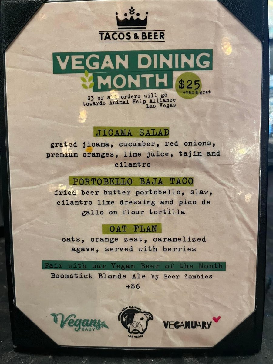 #Veganuary <a href="/vegansbaby/">Vegans, Baby by Diana Edelman</a> #lasvegas #tacosandbeer