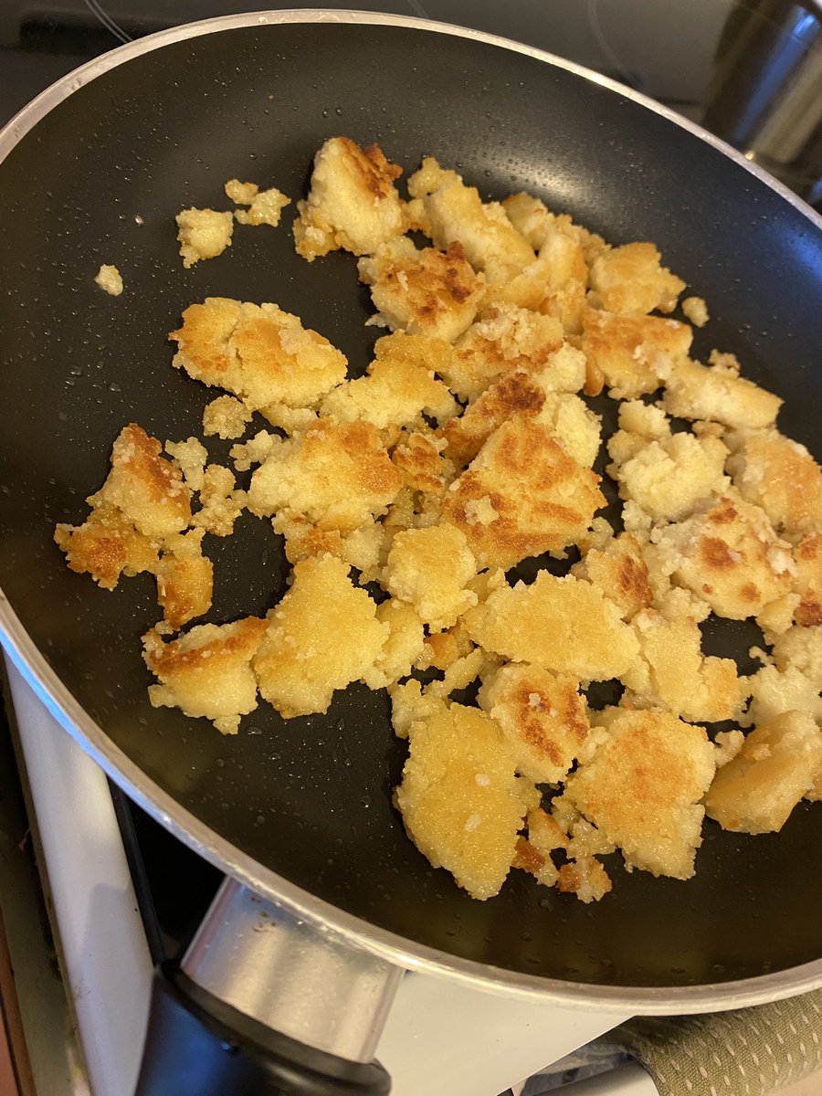 Ruined 60c worth of couscous by adding too much water? Simply break into chunks, add a week’s worth of cheese, butter and garlic and fry until the house smells like the restaurant we should have gone to in the first place because it would have been cheaper.