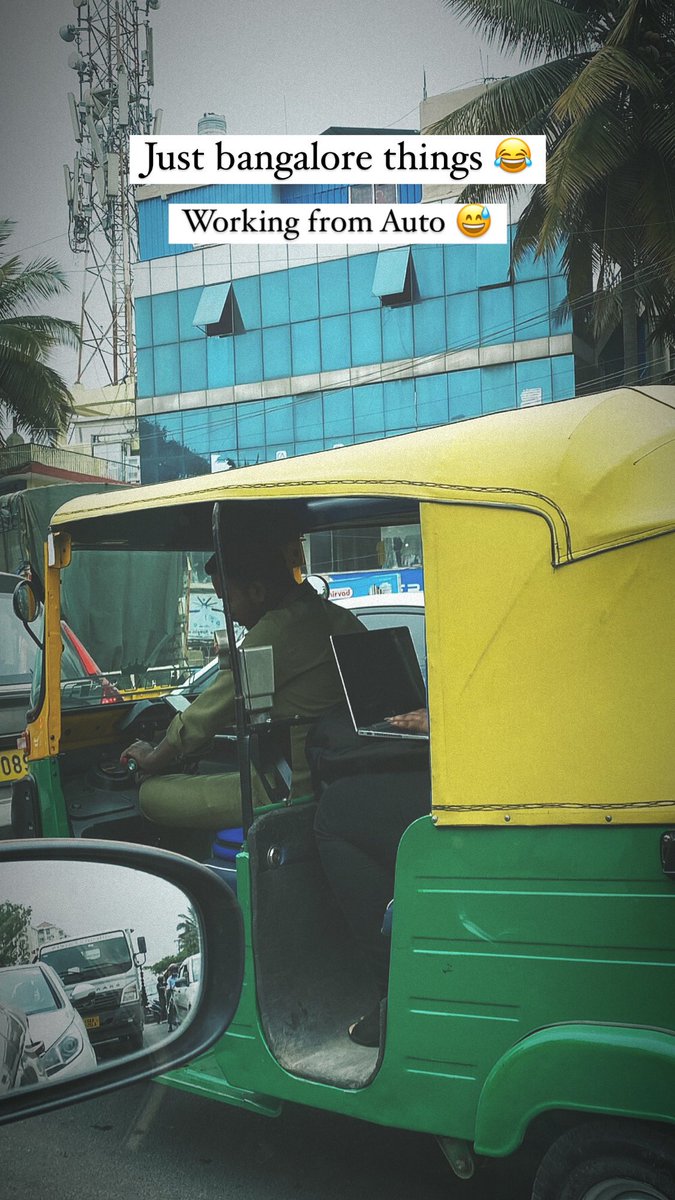 oscarspawpaw's tweet photo. Working From Auto 😅
#bangalorediary #corporatelife https://t.co/3lUn73Ssz2