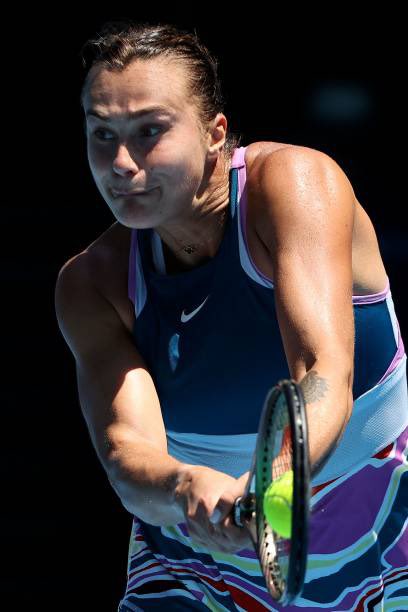 tennis_phil's tweet photo. Aryna sabalenka beats Belinda bencic 7-5 6-2 in the 4th round of the Australian Open #sabalenka #round4 #australianopen2023 ( Getty ) https://t.co/BDT54j9hXJ
