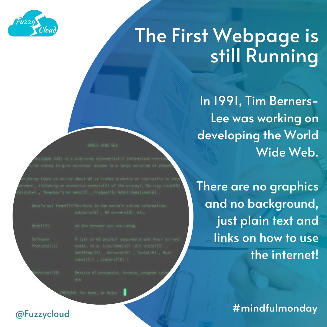 FuzzyCloud_In's tweet photo. We wish you all a great start to this new week!

If you have any tech facts you would like us to share on Mondays, please share and comment below.

Have a happy week ahead!

#mindfulmonday #fuzzycloud #intrestingfacts #mondaymotivation #firstwebpage #web https://t.co/6yhsapLaau