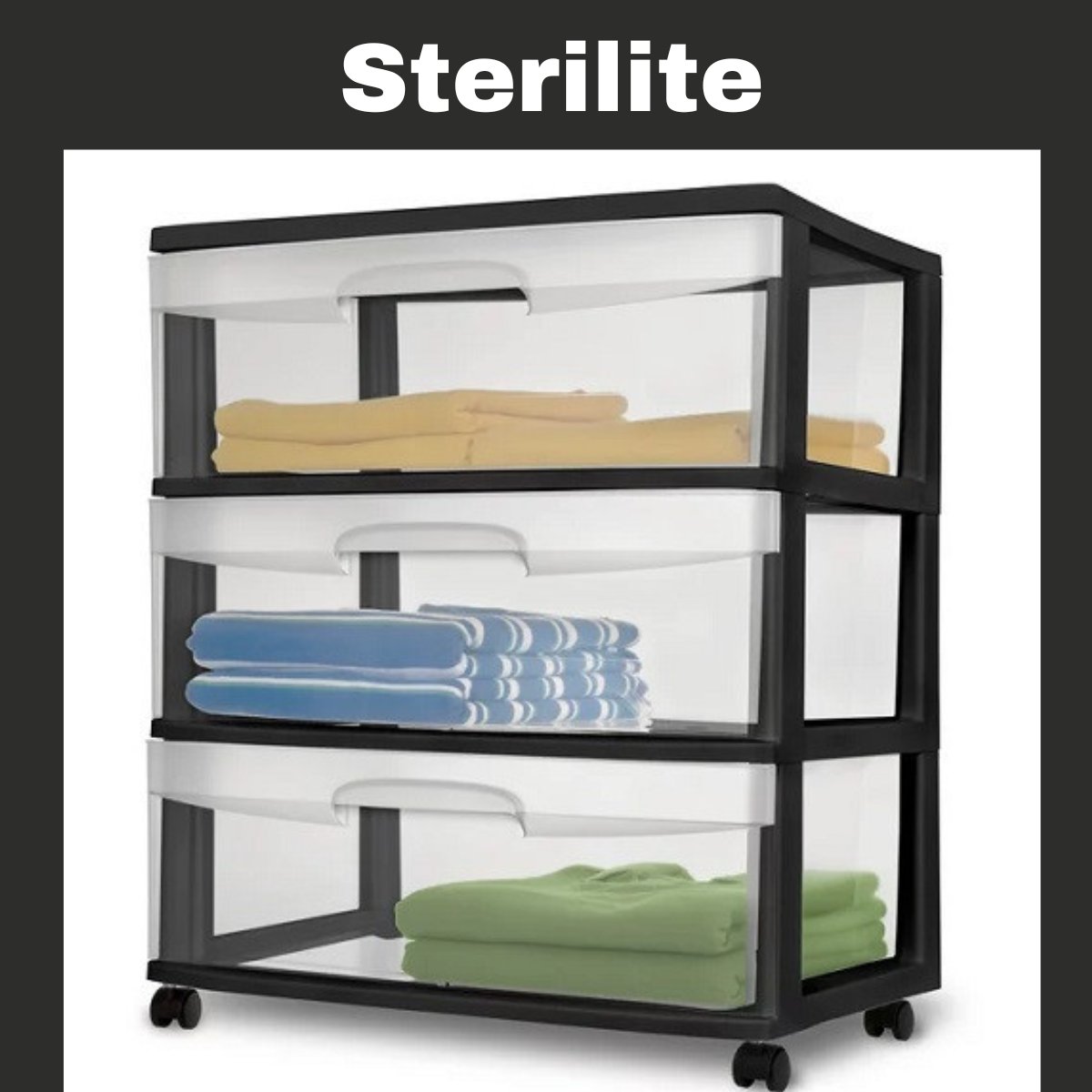 Tareqhasan111's tweet photo. Sterilite Wide 3 Drawer Cart, Black Frame with Clear Drawers and Black Casters
Visit now👉https://t.co/n0vcjflbT8
#Beauty #Health #Clothing #Feminine_Care #Food #Household #Kitchen #Mainstays #Fixnity https://t.co/H8GVzQlFr7