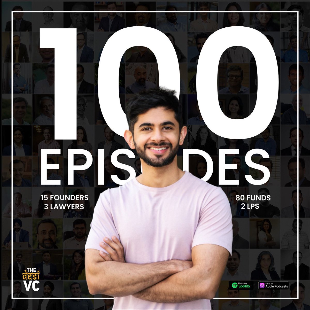bhatvakash's tweet photo. Small wins at @thedesi_vc podcast 🎉 

A huge thank you to everyone who has supported &amp; helped make this possible.

More to come, stay tuned! https://t.co/ql2E5CdpU5