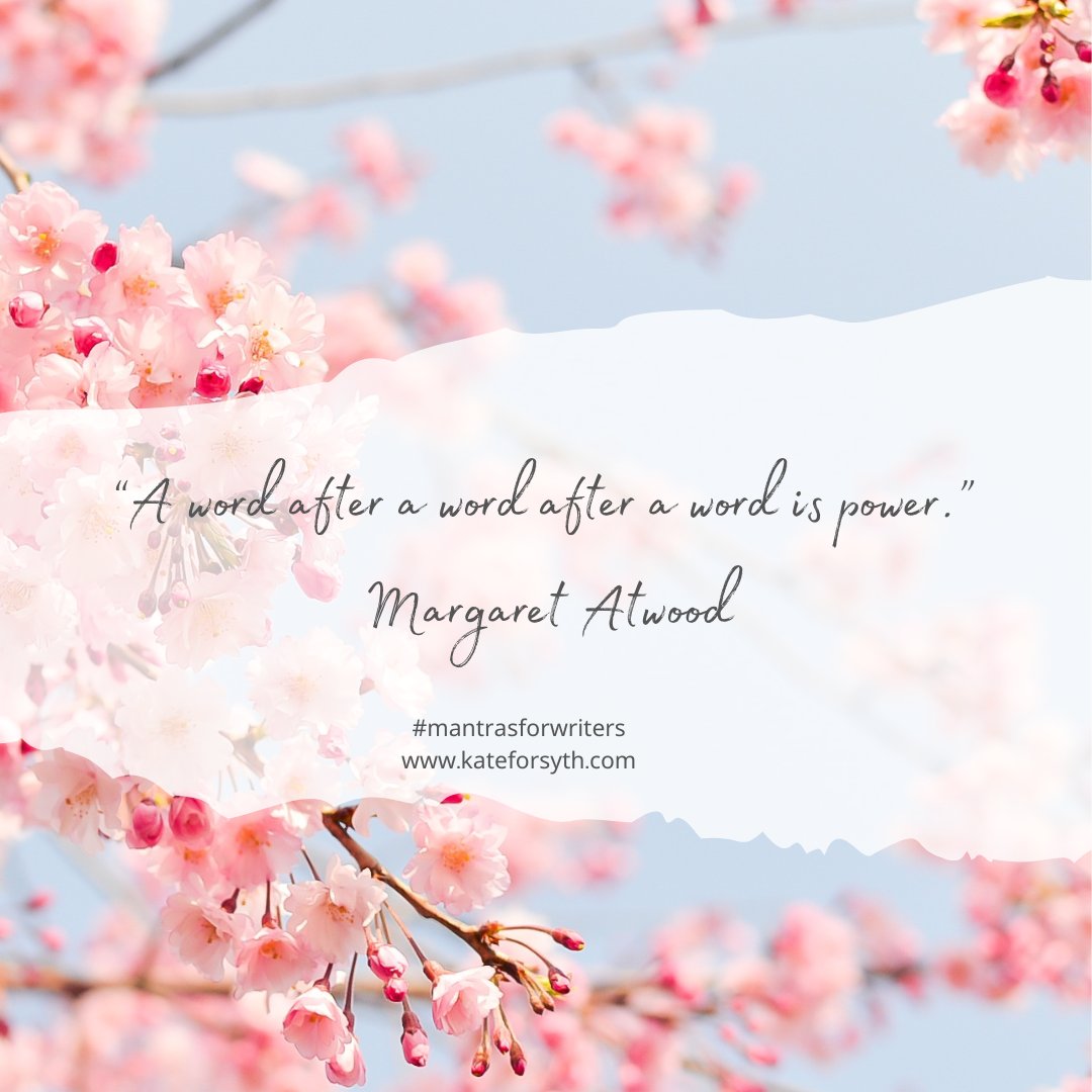 KateForsyth's tweet photo. I love this quote by Margaret Atwood! So inspiring.

I tell it to myself as I sit down to do my Monday night writing sprint. It's like an incantation to get me writing (and writing well!)

What's your favourite inspirational writing mantra? 

#writerlywisdom #mantrasforwriters https://t.co/o5AttuCMBr