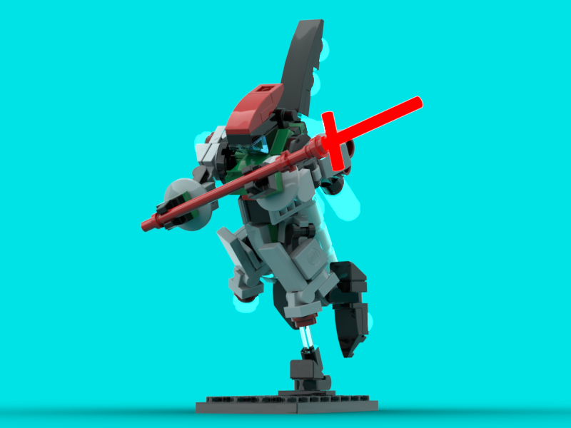 Returnethtobase's tweet photo. Update to the HT-03 Colancère. High performance zero-g specialist that guards valuable locales such as transit gates where stray attacks might have unfortunate effects; focuses on CQC. Wanted it to look a little more unique from the Ruschia + sleek/agile. #LEGO  #mfz #mf0 #Mecha https://t.co/g49jpsJkBh