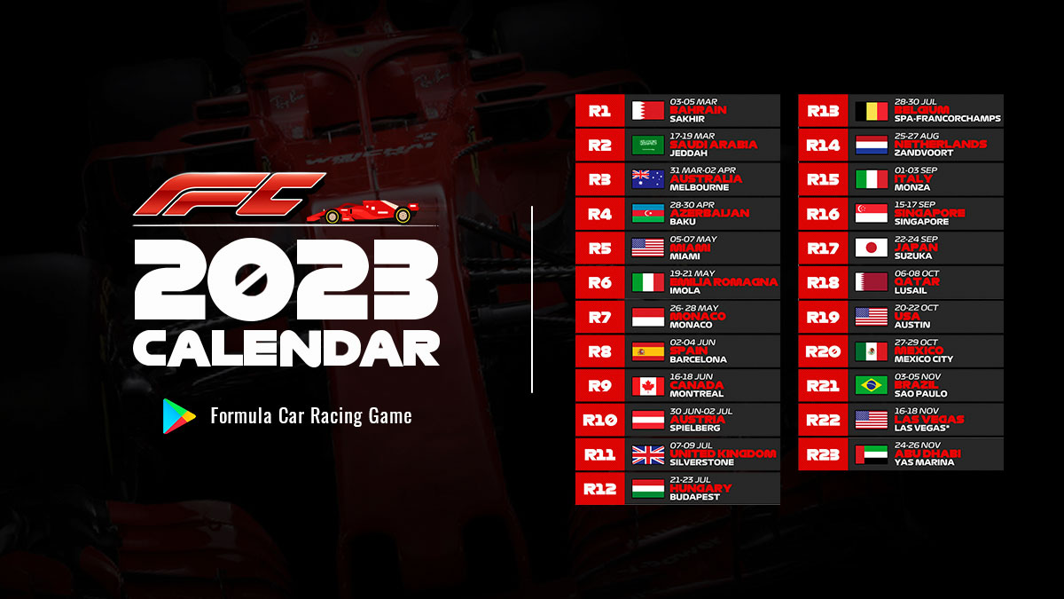 The 2023 Formula Car calendar will feature 23 races
#F1 #formulacar #calendar #carcalendar #races #race #Formula1 #FormulaE