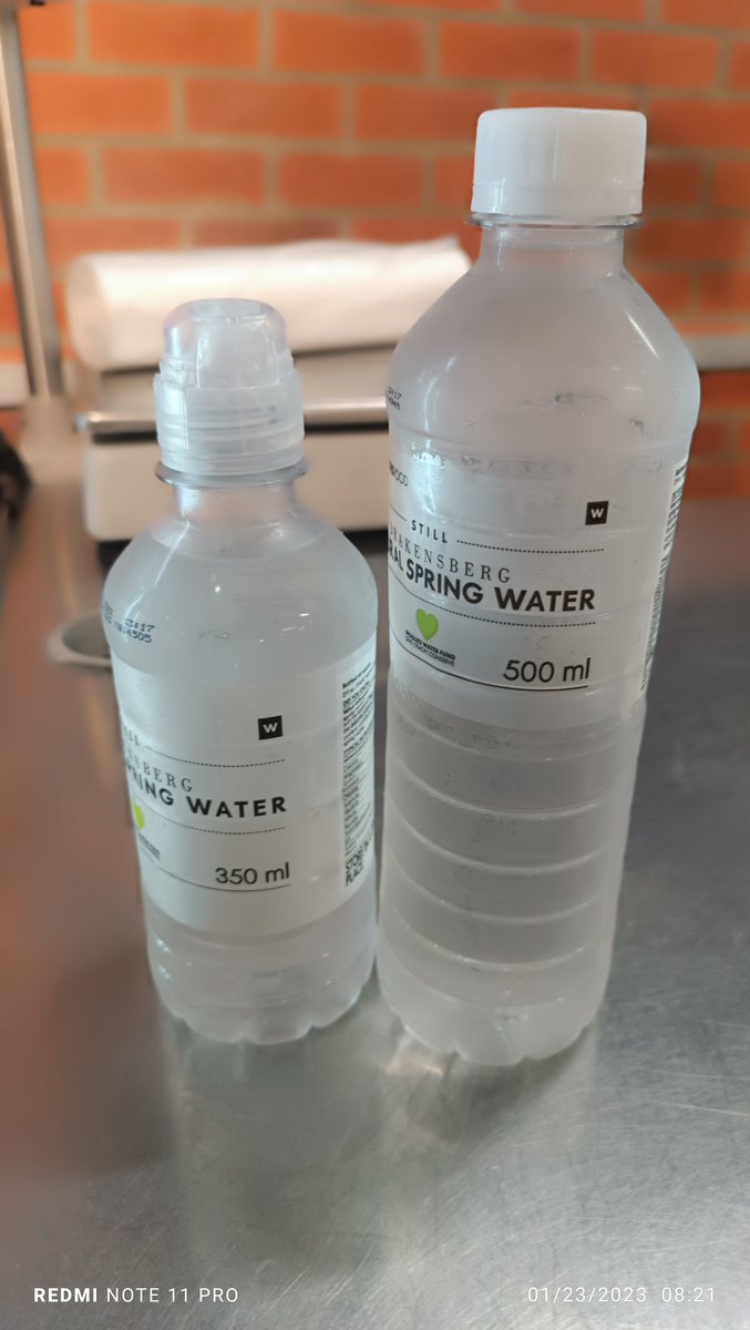 Lteee6's tweet photo. At Woolworths SA How is this possible different sizes of water containers cost the same price just curious 350ML &amp; 500ML? Are we pay for the container design for the 350ML Kindly justify this for me. 
@WOOLWORTHS_SA @AdvoBarryRoux @consumercompetitionsa https://t.co/QpOHr2XR81