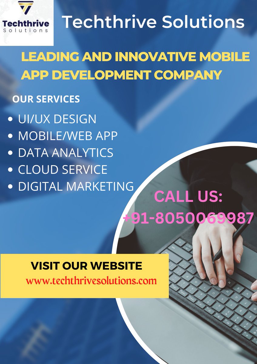 uxturm's tweet image. Get Mobile Apps Built Fast, Complete & Scalable. Custom Android & IOS App Development. Partner with #TechthriveSolutions for your Web & Mobile app development requirements.
Call us: +91-8050069987
#WebApplicationDevelopment #WebApps