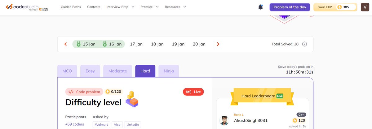 ImVaibhavk03's tweet image. Apparently this is the same Akash Singh.
I dont know how but he solves the hard @CodingNinjasOff #codeStudio #problemoftheday in 5 seconds everyday.
