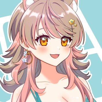 1girl ahoge animal ears blush breasts brown hair earrings  illustration images