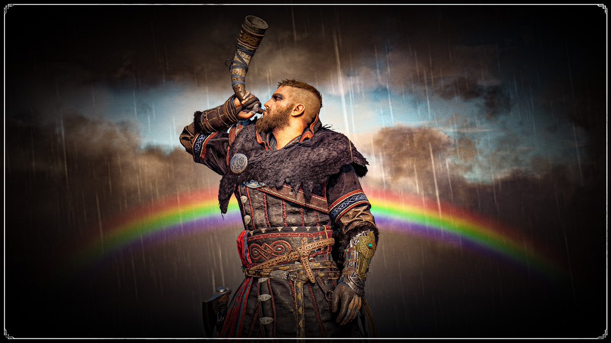 The sun shining through the rain clouds 🌈 #AssassinsCreedValhalla #ACFinest #TCCRainbow #WVPFrame