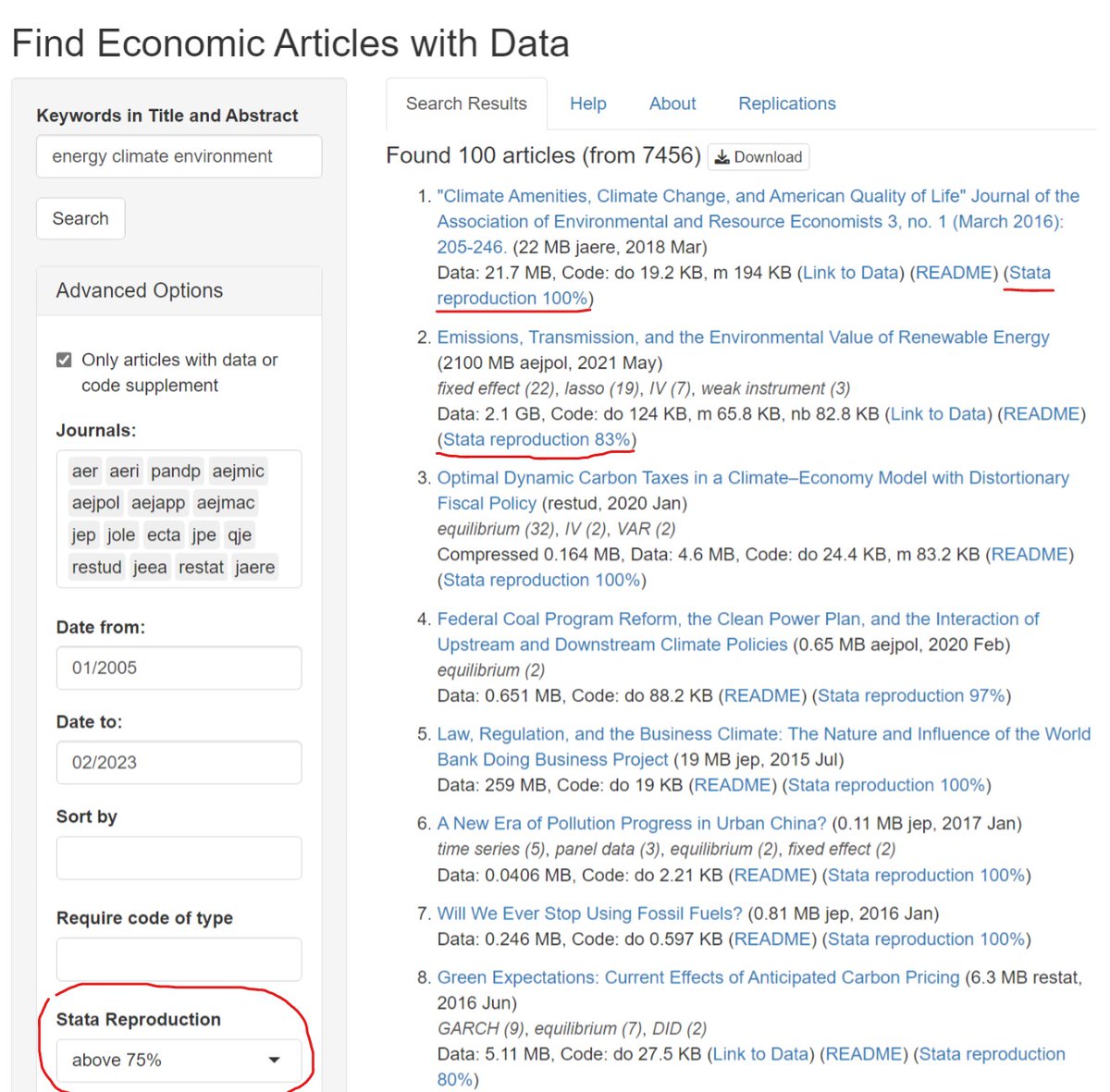 sean_ulm's tweet image. DATABASE WITH AUTOMATIC STATA REPRODUCTIONS IN ECONOMICS

Here you can find economic articles with data and many automatically performed reproductions of the Stata code:
ejd.econ.mathematik.uni-ulm.de

More info on my blog post:
skranz.github.io/r/2023/01/23/F…

@AeaData #EconTwitter