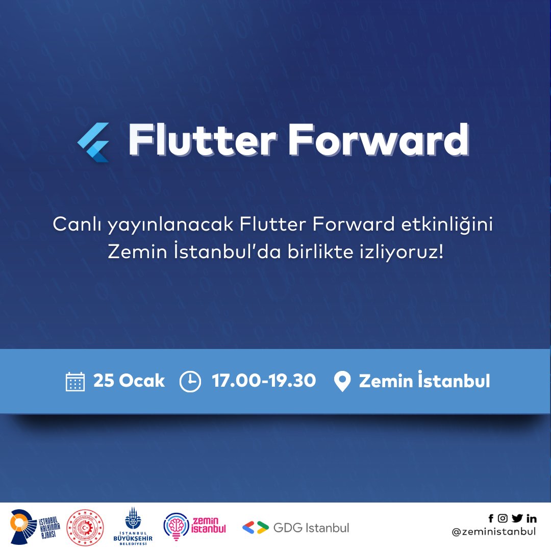 Herkese selamlar, 
Tüm Flutter sevenlerle, yeni özellikleri duyuruları konuşacağımız bir Çarşamba günü ve @zeministanbul görüşmek üzere 🚀