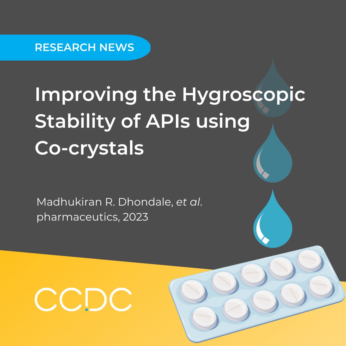 ccdc_cambridge's tweet image. 💧 In this recent review paper, researchers discuss the impact of moisture-API (active pharmaceutical ingredient) interactions on drug stability, and how co-crystals can be used to mitigate these issues.
🔗 hubs.ly/Q01xQ-d10
#cocrystals #drugformulation #stability