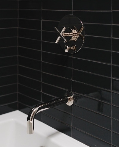 Love the sleek design of these bathroom fixtures. Simple and eloquent is never a bad combo. #MotivationalMonday #BathroomFaucets #ShowerFaucets #NewConstruction #BathroomDesigns