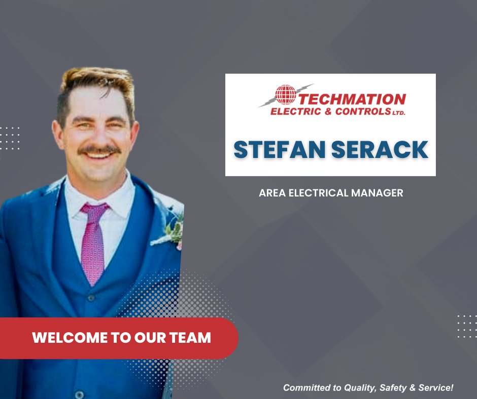 Tech_mation's tweet image. Techmation is excited to announce that Stefan Serack is moving into an Area Electrical Manager role for our NEW Regina location! Please join us in welcoming Stefan to his new role at Techmation!

#welcome #promotewithin #leadership #techmation