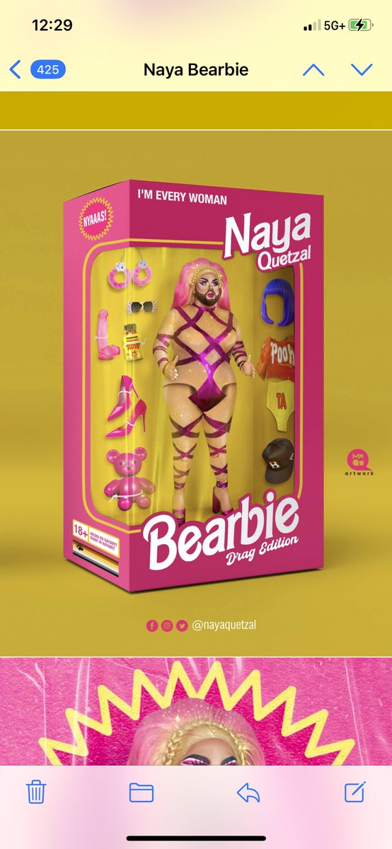 NayaQuetzal's tweet photo. Con tu imaginación NayaQuetzal, tu Bearbie adulta favorita puede ser every woman!!! 
Increíble arte y diseño de: @mrqu 
#mrqu #dragqueen #beardedqueen #reinaosa #bearqueen #dragrace https://t.co/KgoQ762JQ6