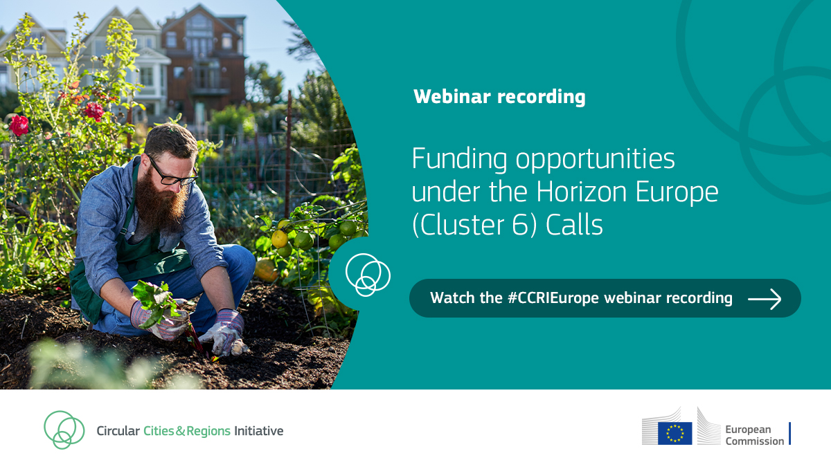 Would you like to learn more about open Horizon Europe calls for proposals on circular economy at a local and regional scale?

Watch the recording of the 2nd #CCRIEurope Webinar on Horizon Europe Calls: 
🎥 youtu.be/yMGQWfTFO5Y