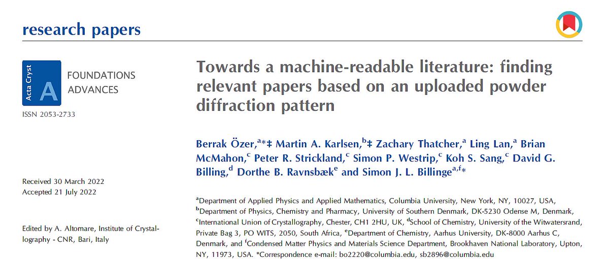 This week's reading suggestion: Acta Cryst. (2022). A78, 386–394.
doi.org/10.1107/S20532…
#Crystallography.
Have a nice week!