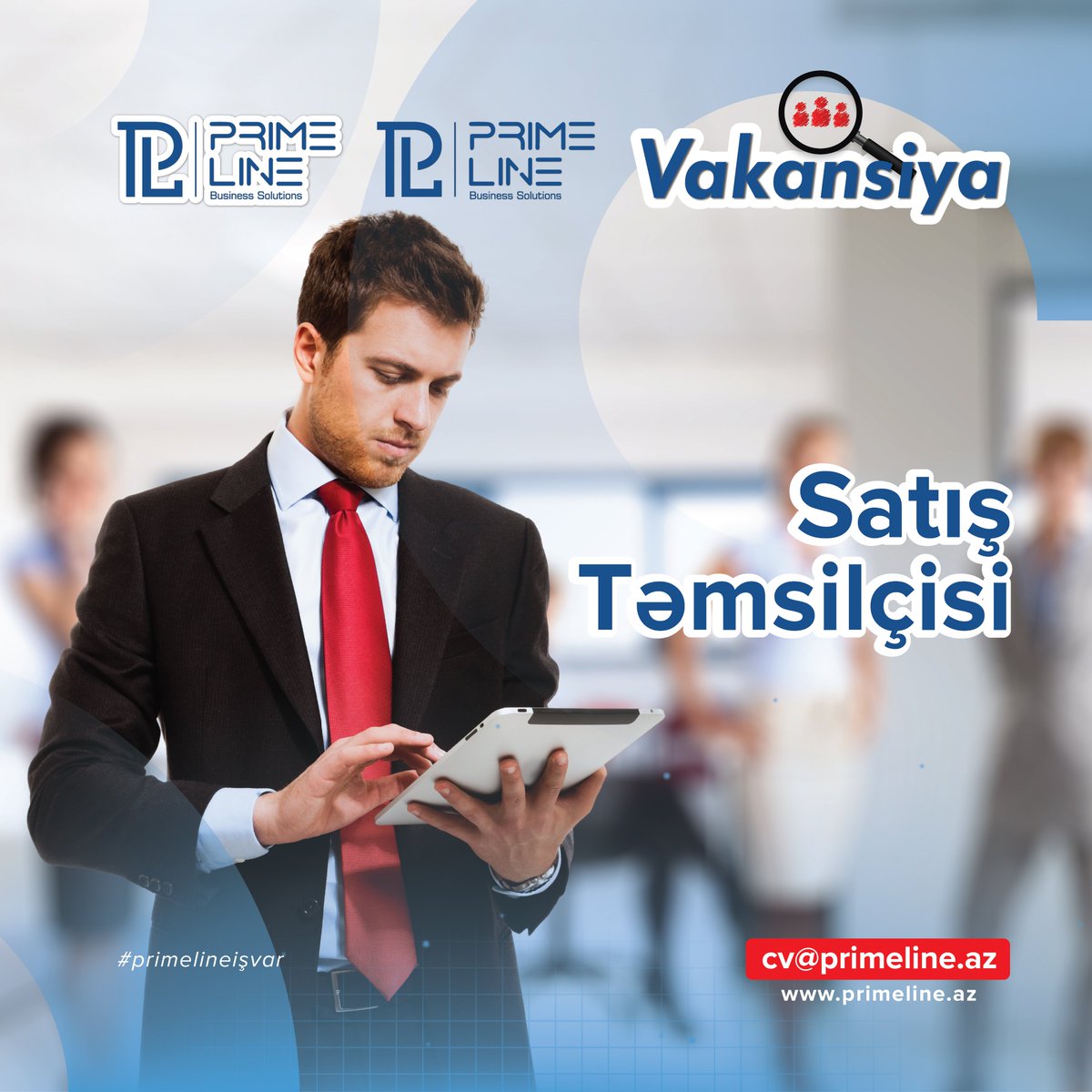 prime_line's tweet image. Vakansiya – Satış Təmsilçisi 👨🏽‍💼
🔷 Sektorlar: Boya
🔷 Şəhər: Bakı, Azərbaycan

CV-nizi cv@primeline.az elektron ünvanına vakansiyanın adını “Reception” yazaraq göndərməyiniz xahiş olunur.

📬 cv@primeline.az
🌏 primeline.az
#primeline #isvar