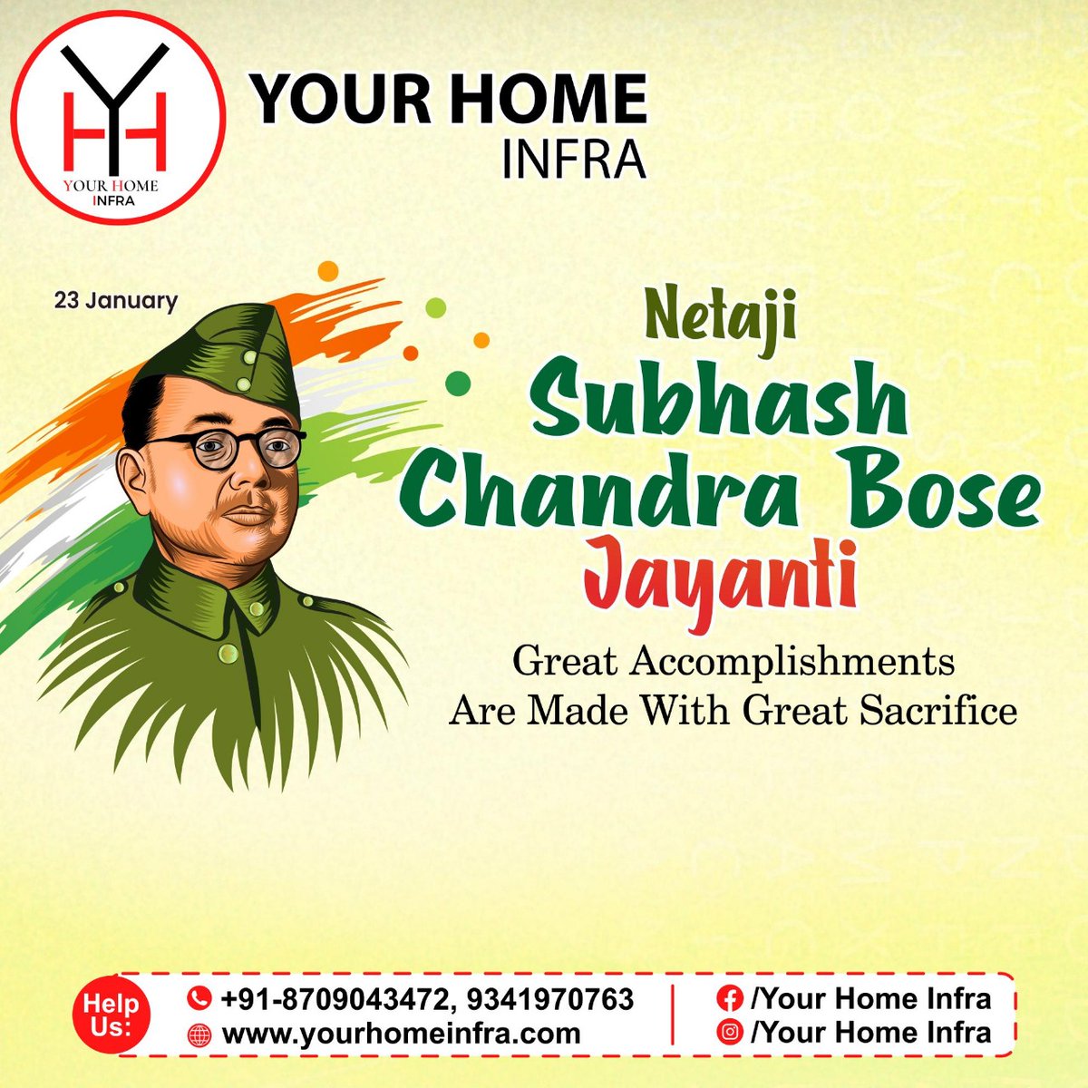 urHomeInfra's tweet photo. Great accomplishments are made with great sacrifice #Netaji #SubhashChandraBose #Jayanti #23January
#interiordesign #interiordesigner #homerenovation #furnituredesign #homeinterior #homefurnishing #architecture #constructionindustry #constructionservice #bhagalpur #yourhomeinfra https://t.co/nzRaYpDq23