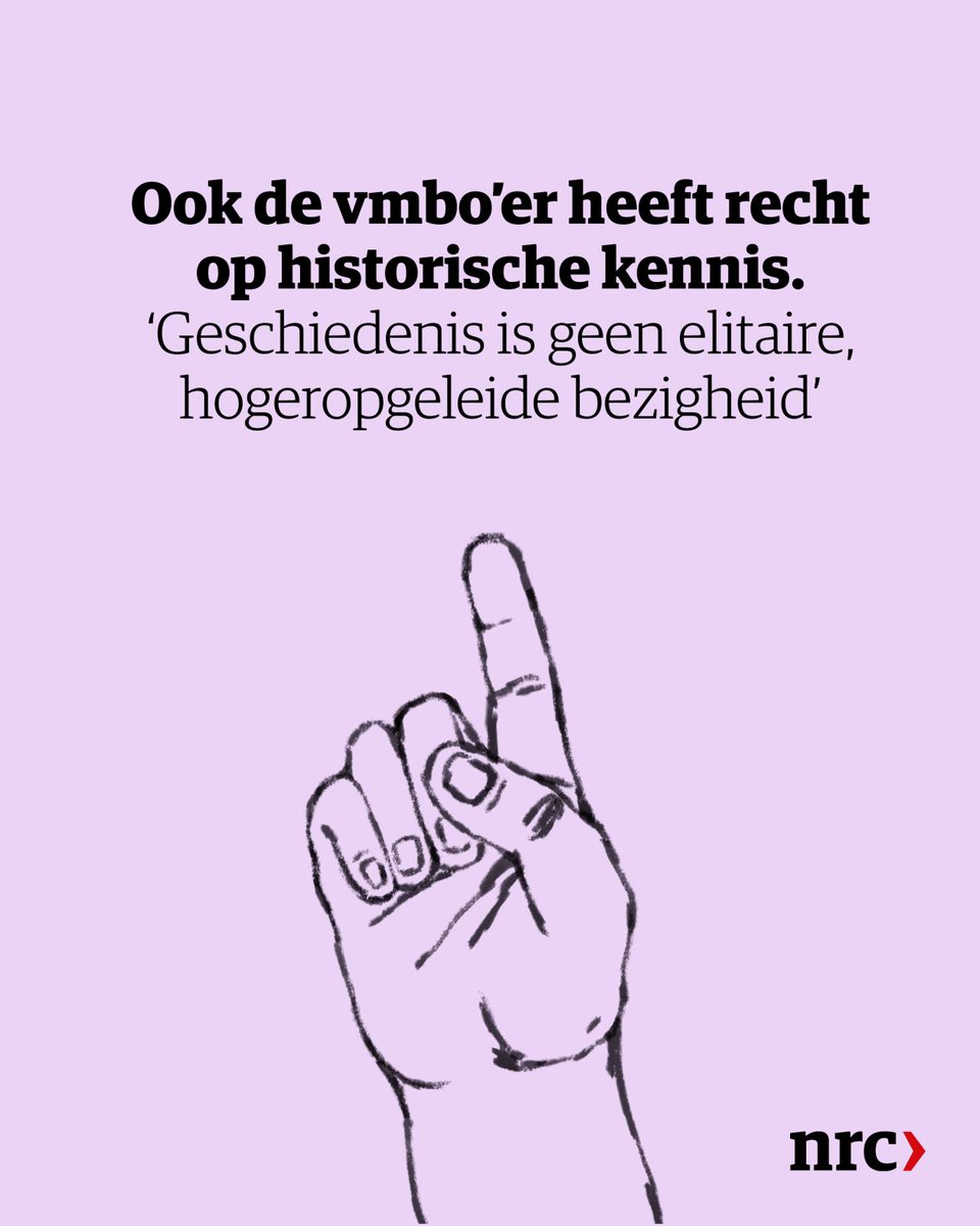 "Wie vragen over de geschiedenis stelt, bronnen informeert en die leert lezen, leert zich verplaatsen in mensen. [...] Dat levert mensenkennis op. Dat is zinvol. En is in de maatschappij van morgen bijzonder nuttig." 
Voor <a href="/NRC/">NRC</a>
nrc.nl/nieuws/2023/01…