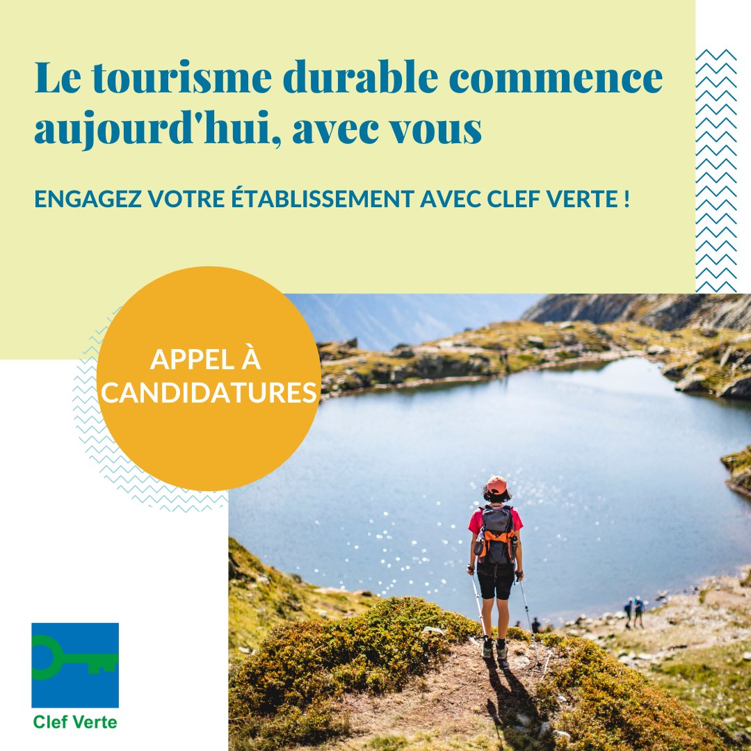 📢 De plus en plus d’établissements s’engagent dans une démarche écoresponsable, déjà + de 1000 hébergements touristiques et restaurants sont lauréats. Pourquoi pas vous ?
👉 Les candidatures sont ouvertes jusqu'au 15/04 !
bit.ly/CandidaterCV24 
#Clefverte2024 #tourismedurable