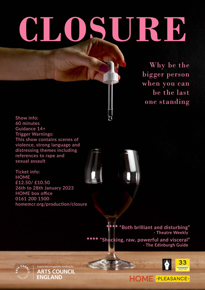 Fancy a bit of theatre this week?

We are delighted to bring 'Closure' to the stage at HOME from this Thursday!

'Closure' is a tale of a dinner party where past wrongs are faced and resolved, one way or another. 

Tickets:
homemcr.org/production/clo…