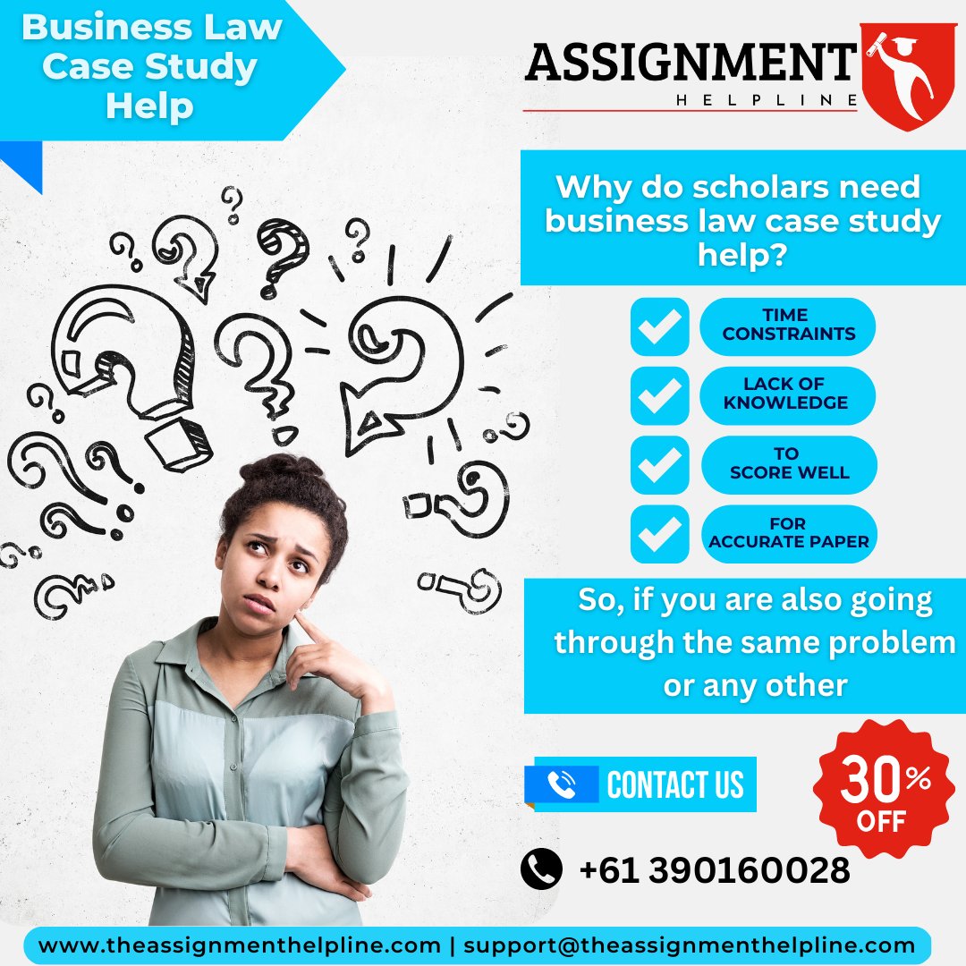 _the_assignment's tweet image. There can be many reasons to opt for business law case study help depending on one’s capability. Our experts are efficient enough to solve all our issues and provide top-notch paper. 

Chat with us at bit.ly/3kqX6Ho

#businesslawassignmenthelp #lawassignmenthelp