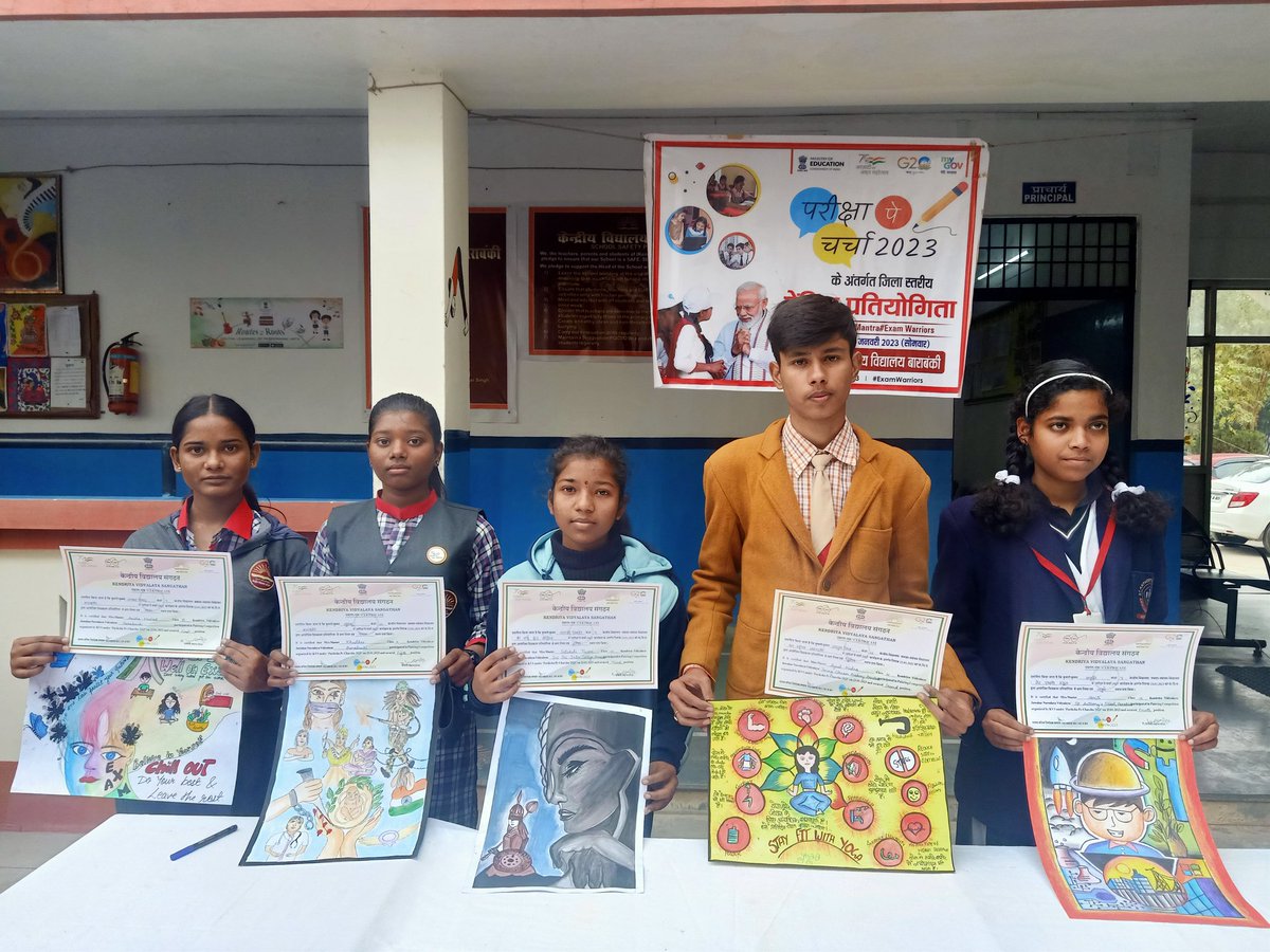 kvbarabanki's tweet photo. Top 5 students of Paiting competition #PPC2023 held at KV Barabanki. 
@KVS_HQ @PMOIndia @dkdwivedi63 @dpradhanbjp https://t.co/YsMTnhc6Aw