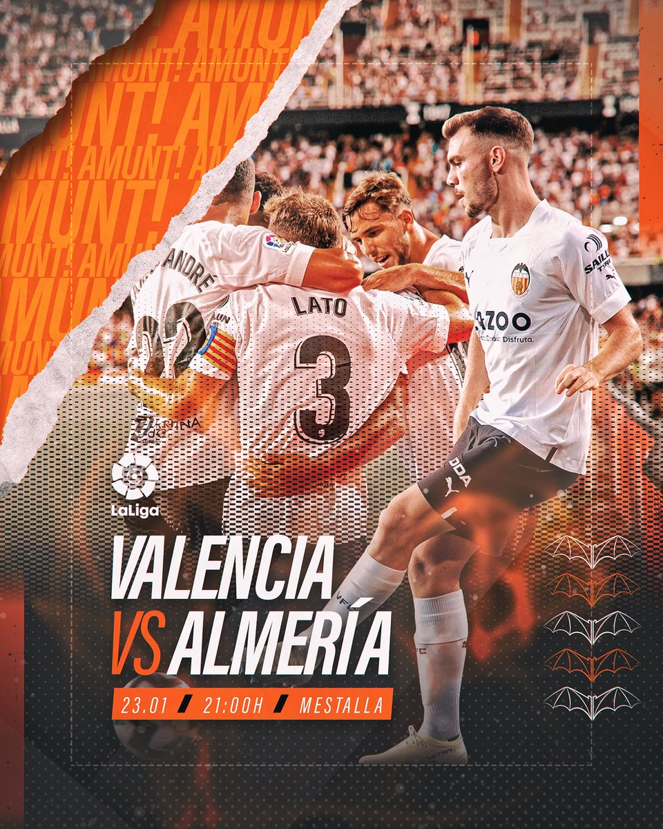 It’s #ValenciaAlmería time ⏰ ➡️🦇🔴➡️