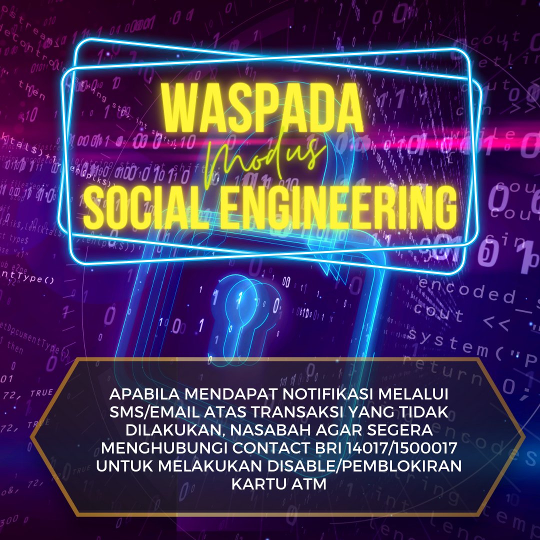 KikiPutry75's tweet photo. kalo ada notifikasi mencurigakan, kalian juga bisa laporin ke kontak center BRI di  14017/1500017 yaa. #TipsAtasiSoceng #BRI #EdukasiPerbankan https://t.co/Q9UANerZ69